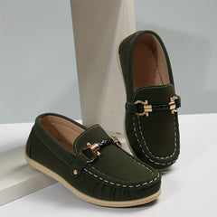 Boy's PU Leather Loafers Casual Slip On Shoes Flat Outdoor Footwear