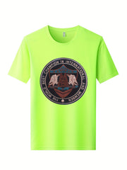 Skeleton Motorcycle Print Men's Graphic Tee for Summer