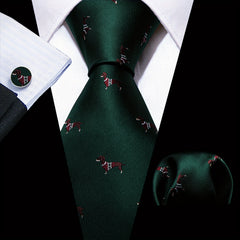 Barry Wang Giraffe Cartoon Pattern Necktie Silk Ties Set
