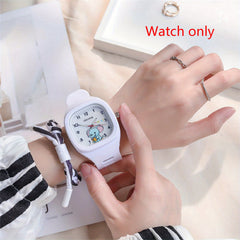 SB68 Quartz Watch Cartoon Pattern Silicone Strap Multicolor