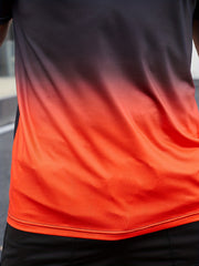 Gradient Short Sleeves Crew Neck Pullover Shirt for Men - Quick Dry Tee