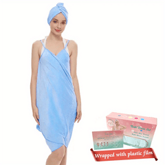 2pcs Soft & Absorbent Towel & Hair Caps Set for Women