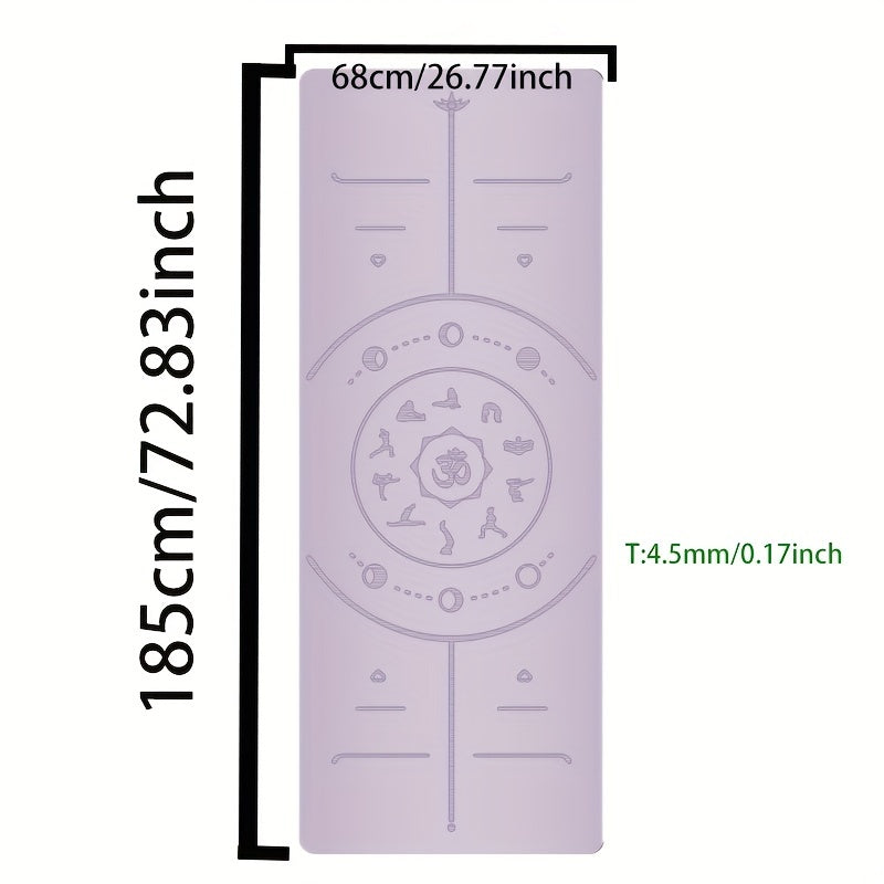 Frosted Rubber Yoga Mat w/ Guide Line for Yoga Pilates Fit