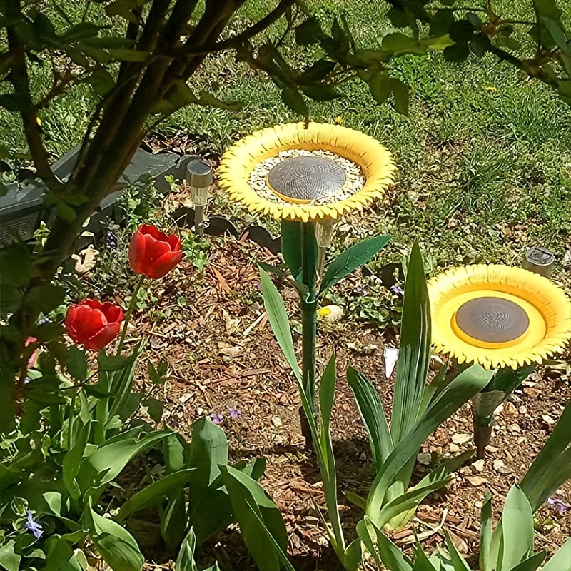 Outdoor Sunflower Bird Feeder Bath Bowl Garden Decoration