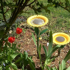 Outdoor Sunflower Bird Feeder Bath Bowl Garden Decoration