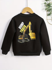 Boys Digger Graphic Print Button Down Jacket with Pockets