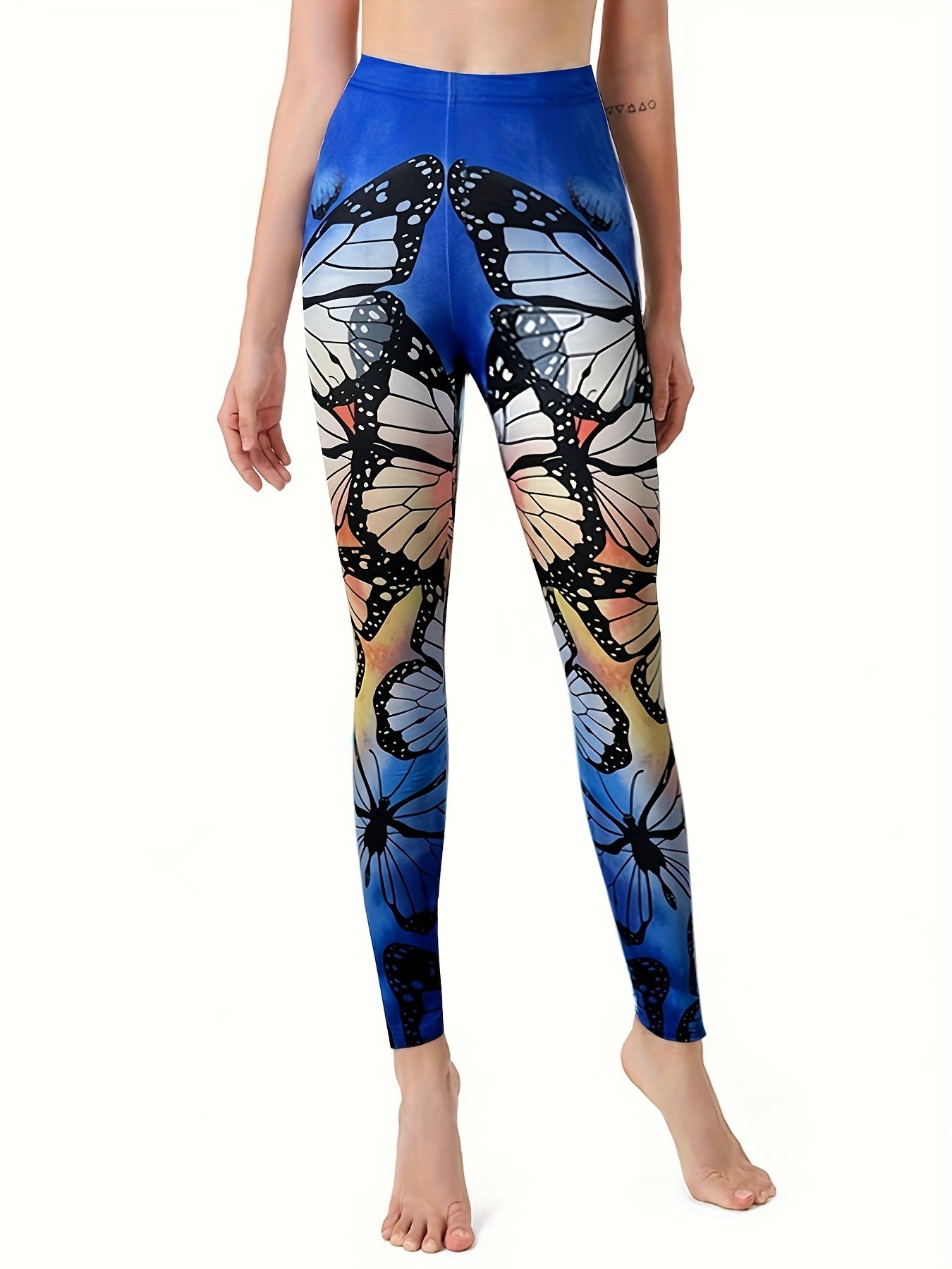 Butterfly Print Workout Yoga Tight Pants Fitness Leggings