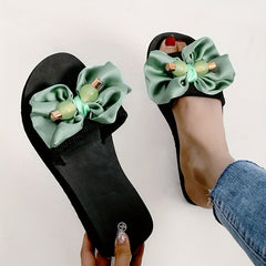 Bowknot Open Toe Slippers Lightweight Sandals