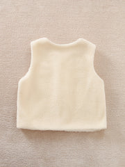 Girl's Sleeveless Cardigan Vest Baby's Botton Down