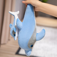 2 Pack Mother and Baby Dolphin Plush Toy Set - Parent Child Gift