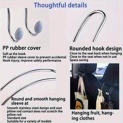 4pcs Car Hooks Seat Back Storage Hooks Garden Tool Flower Pot Hanging Hooks