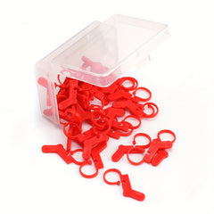 50pcs Red Heart Shaped Locking Stitch Markers for Knitting Stitch Counters