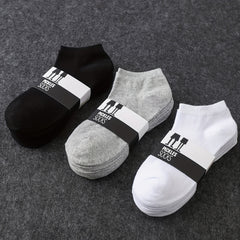 Men's Solid Liner Anklets Socks, Soft & Breathable, 10 Pairs