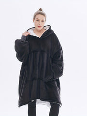 Loungewear Robe Women's Solid Long Sleeve Flannel Blanket