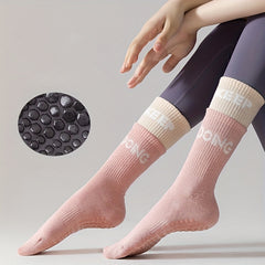 6 Pairs Letter Print Non-Slip Sports Socks for Women
