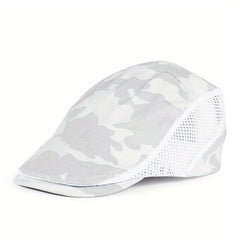 Men's Camouflage Cotton Newsboy Cap Breathable Mesh Cabbie Hat