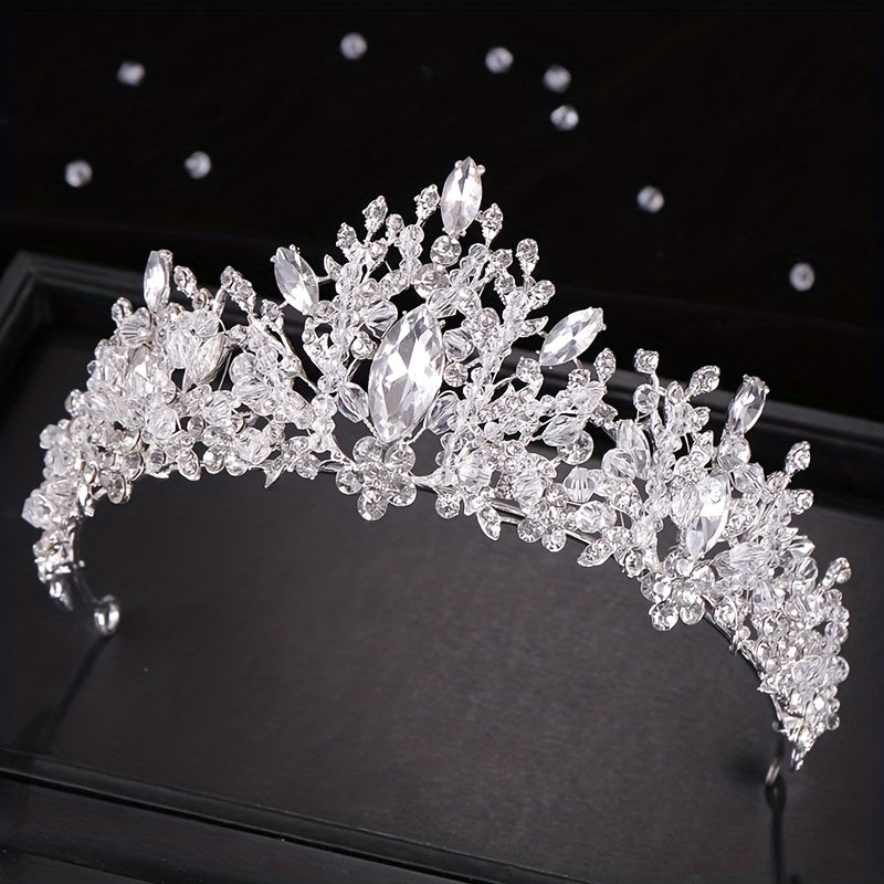 Baroque Crystal Bridal Head Piece Earrings Necklace Set Wedding Jewelry