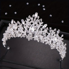 Baroque Crystal Bridal Head Piece Earrings Necklace Set Wedding Jewelry