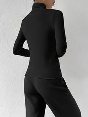 Solid Cowl Neck Sweater Long Sleeve Casual Women's Clothing