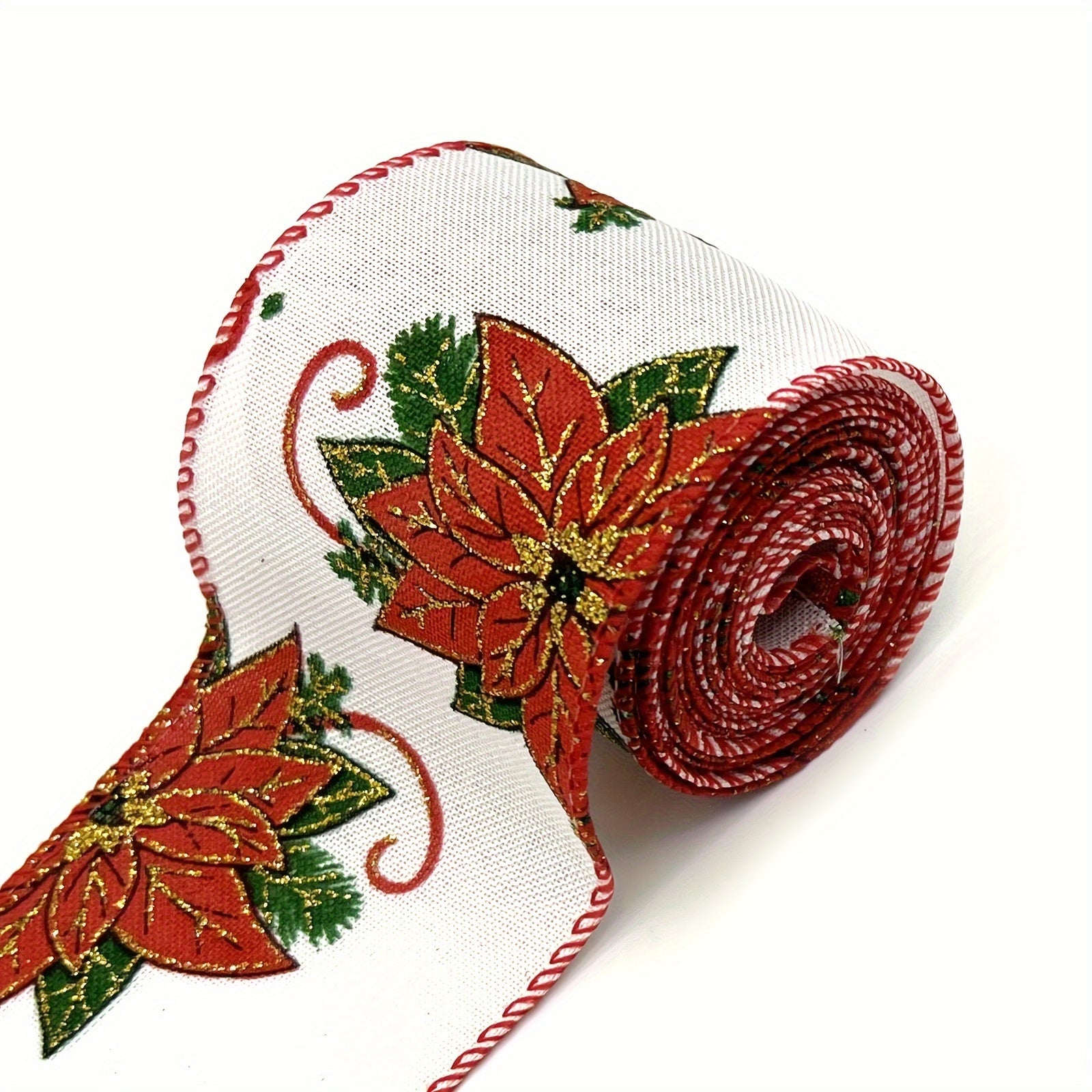 4.57 Meter Christmas Wired Ribbon Xmas Tree Burlap Ribbon