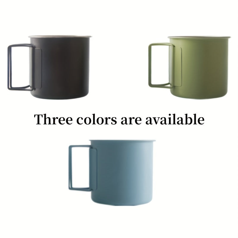 Stainless Steel Mug with Foldable Handle for Outdoor Adventures