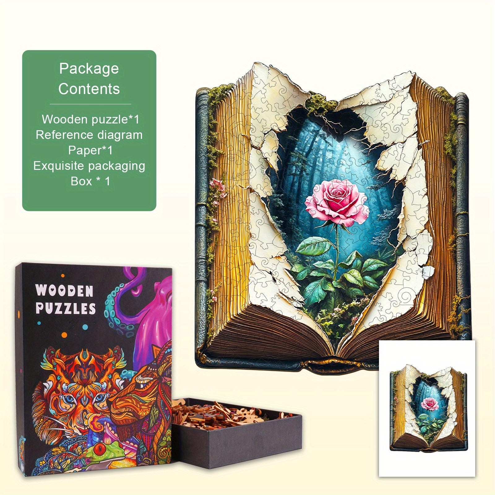 Unique Animal & Floral Wooden Puzzle