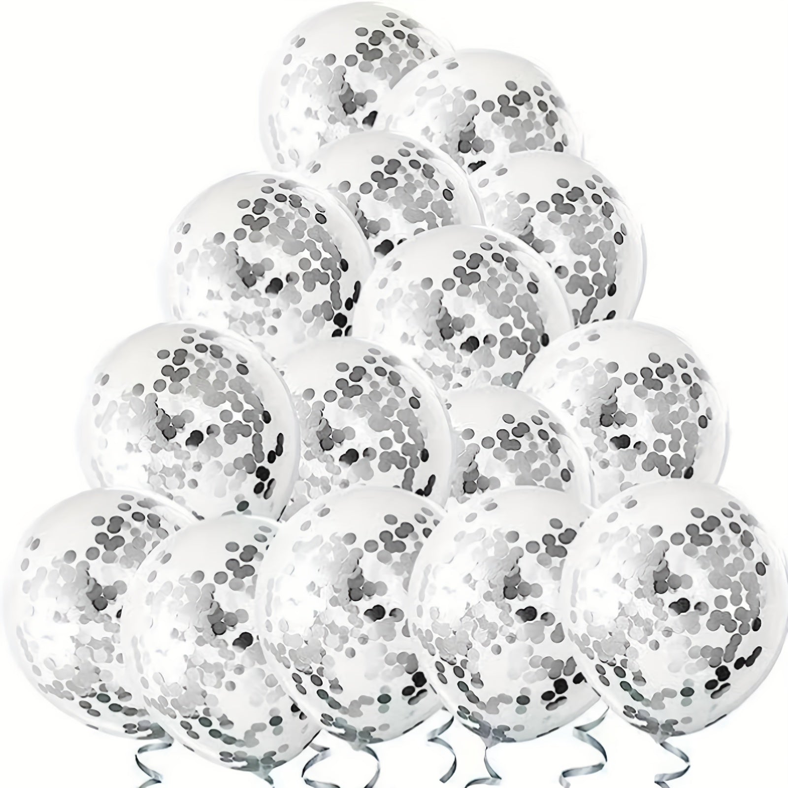 20pcs Silvery Confetti Balloons 12in for Birthday Wedding Party Decoration
