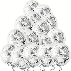 20pcs Silvery Confetti Balloons 12in for Birthday Wedding Party Decoration