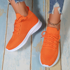 Woven Athletic Running Shoes Lace up Outdoor Casual Sneakers Women's
