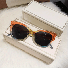 Y2K Cat Eye Sunglasses Block Gradient Glasses UV400