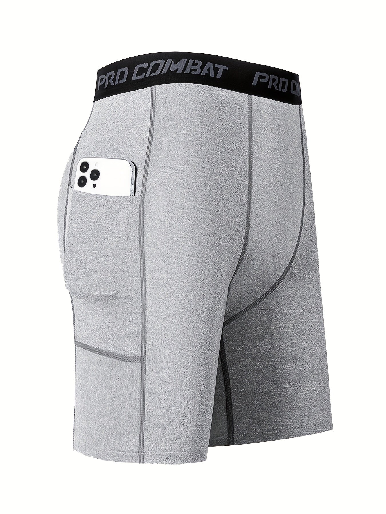 Men's Compression Shorts With Pocket Moisture Wicking Base Layer