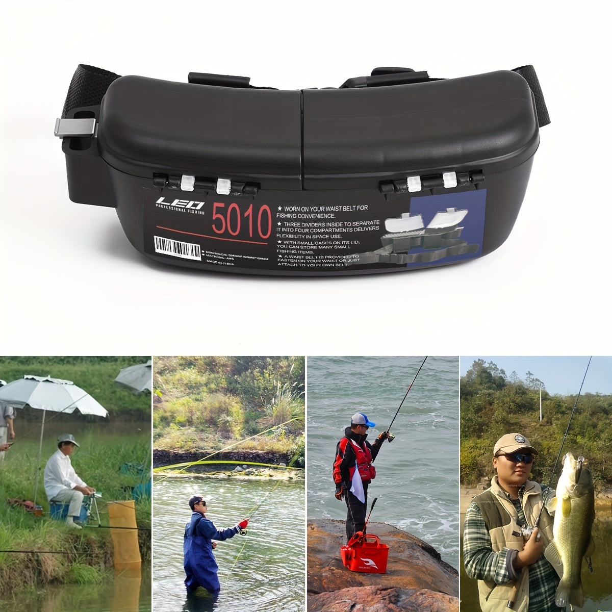LEOFISHING Fishing Tackle Waist Bag for Lures Baits Hooks