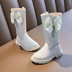 Girls' Bowknot Zipper Boots Non Slip for Indoor Outdoor Spring Autumn