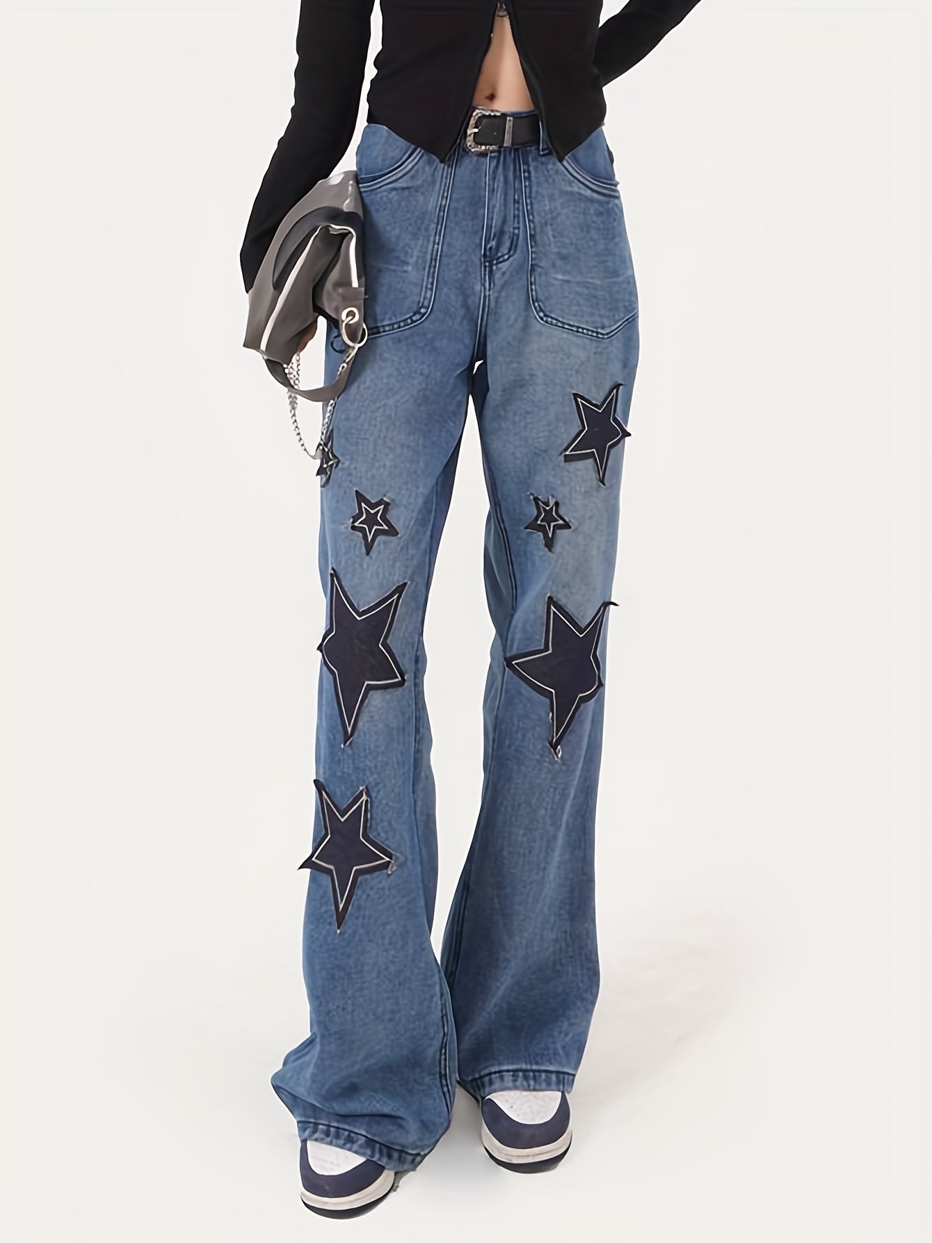 High Waist Straight Jeans Loose Fit Baggy Denim Pants