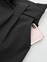 Bowknot Cropped Pants Solid Casual Pants For Spring & Summer