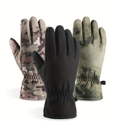 Men's Camouflage Full Gloves Velvet Warm Windproof Touch Screen Gloves