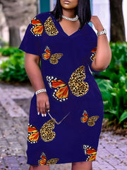 Casual Dress Women's Leopard Print V Neck