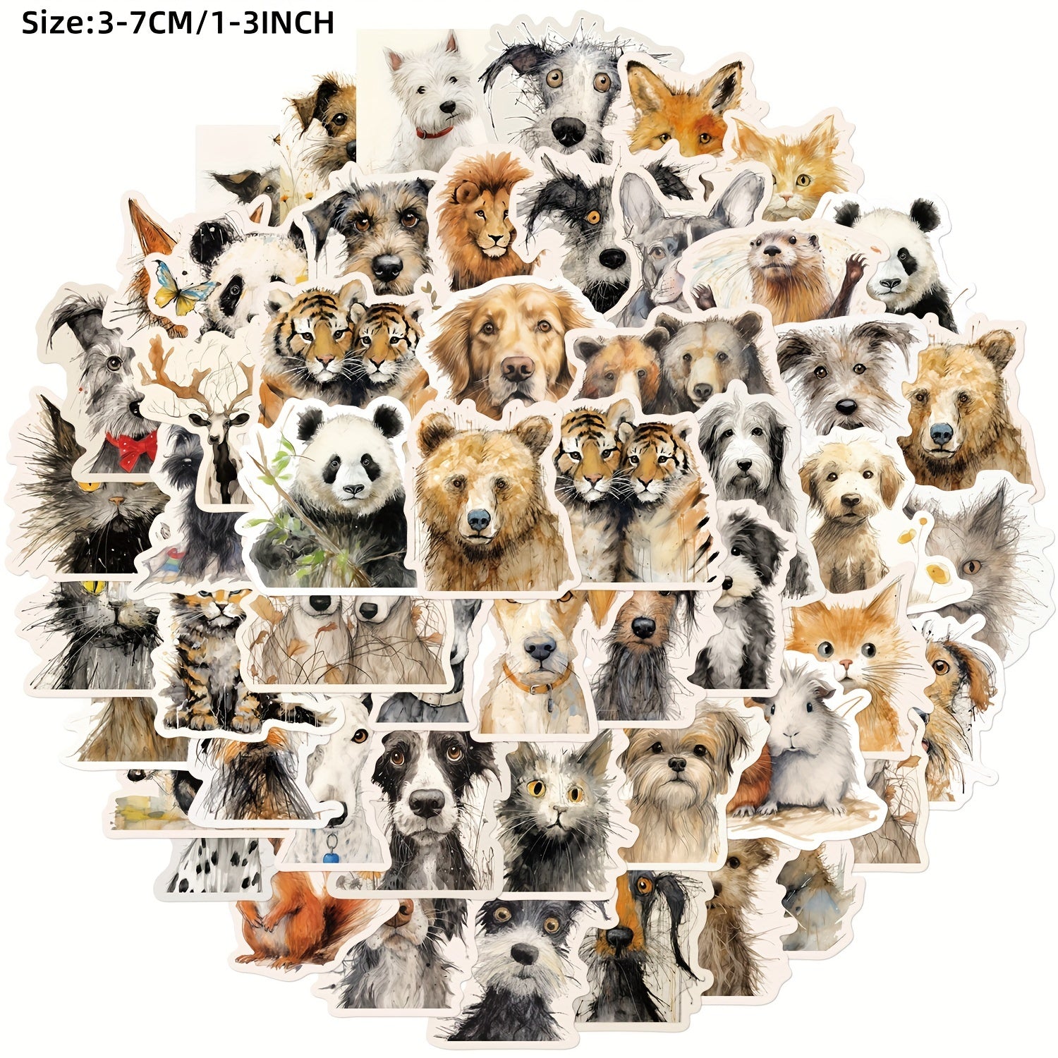 50pcs Cartoon Fried Animal Series Graffiti Stickers Waterproof DIY Sticker Pack