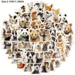 50pcs Cartoon Fried Animal Series Graffiti Stickers Waterproof DIY Sticker Pack