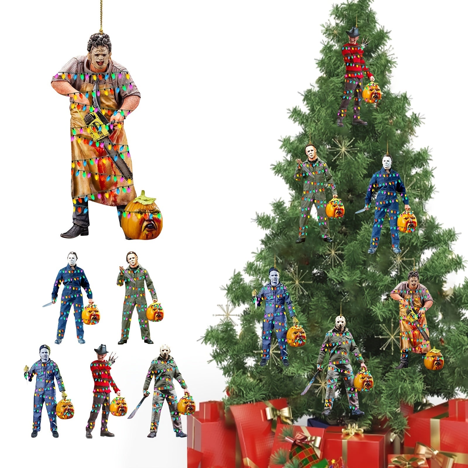 6pcs Classic Horror Characters Car Decoration Set