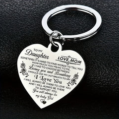 Heart Keychain Key Ring Inspirational Birthday Gift From Mom