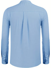 Men's Long Sleeve Stand Collar Shirt