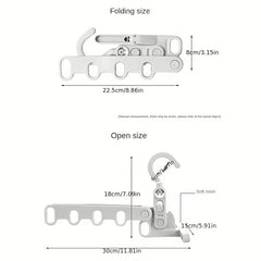 Foldable Travel Hanger Clothes Drying Rack with 5 Holes