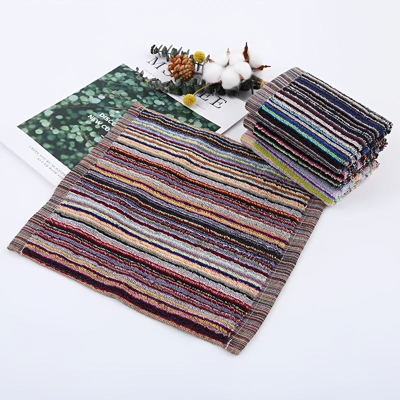 5 Pack Cotton Hand Towels Assortment Stain Resistant Soft 12x12 Inches