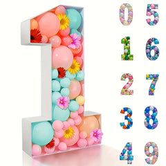 70cm Number Shaped Balloon Box Plastic Multifunction Balloon Storage Box