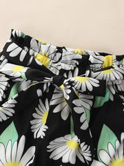 Girls Flower Wide Leg Pants