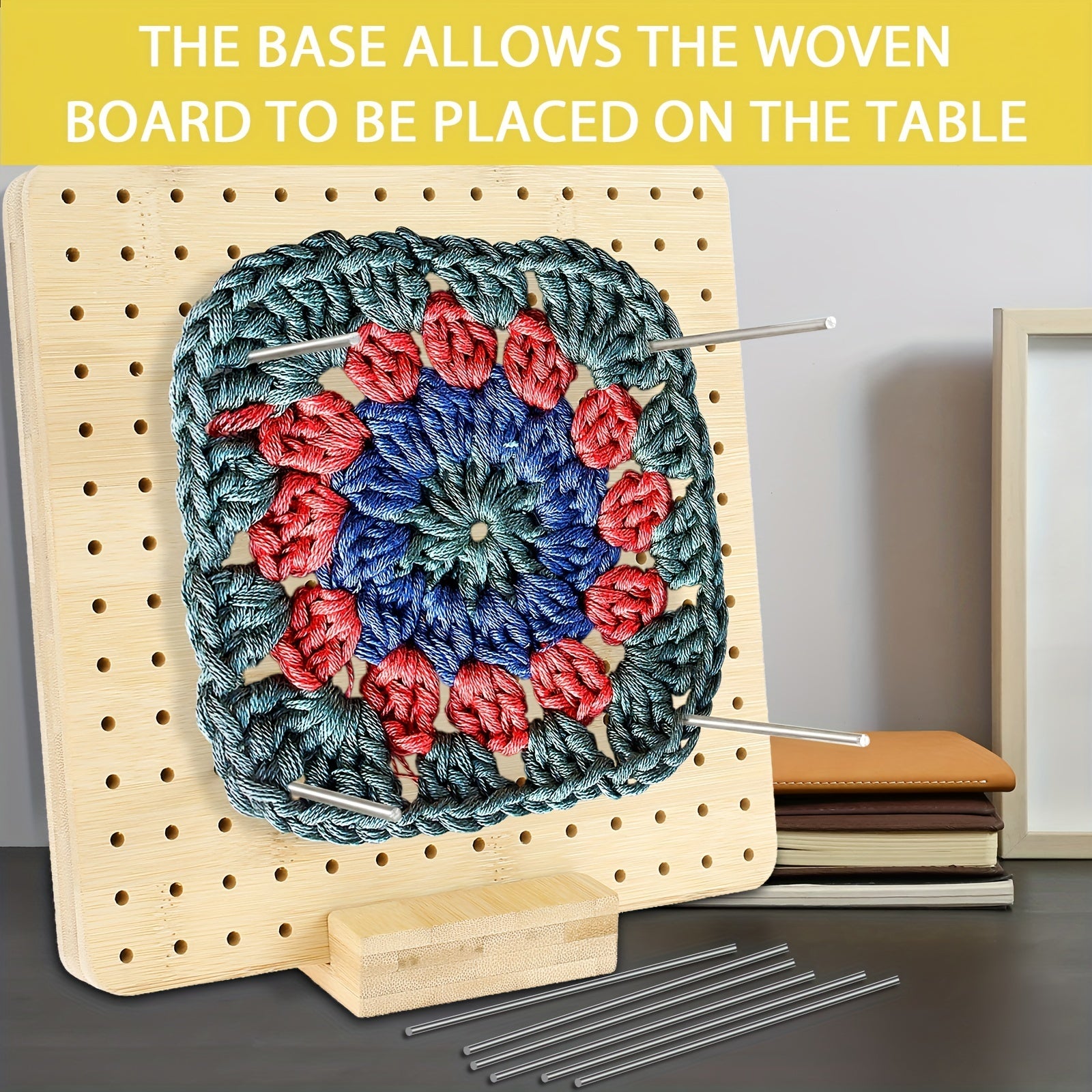 Crochet Blocking Board Kit with 10 Steel Rod Pins
