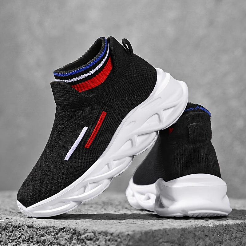 Boy's Knit Sock Shoes Non Slip Casual Platform Shoes