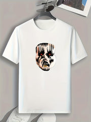 Frightened Face Print Men's Graphic T shirt