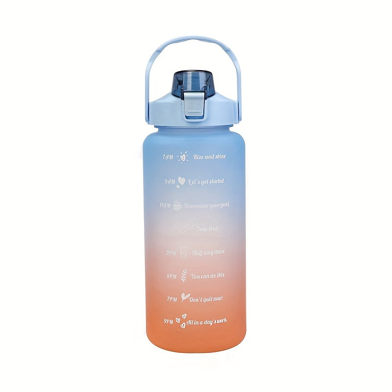 Gradient Leakproof Straw Water Bottle with Time Scale for Outdoor Sports